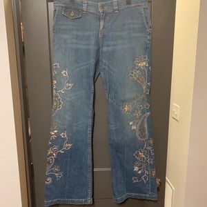X2 Denim Lab Size 31 (US 12) Floral Detailed Jeans